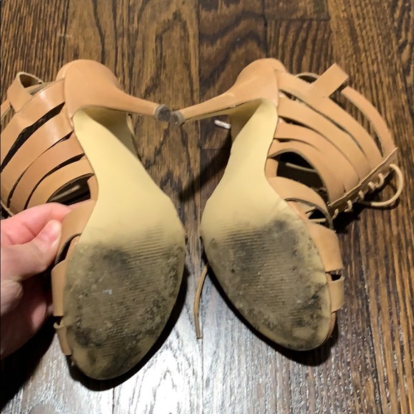 Tan laced up sandal heels - Picture 5 of 10